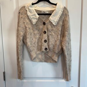 MOUSSY Women's Collared Knitted Cardigan